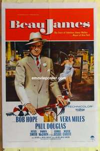 b180 BEAU JAMES one-sheet movie poster '57 Bob Hope as Jimmy Walker!