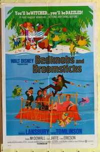 b189 BEDKNOBS & BROOMSTICKS one-sheet movie poster '71 Disney, Lansbury