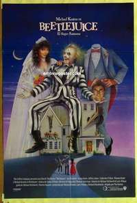 b190 BEETLEJUICE Spanish/U.S. one-sheet movie poster '88 Baldwin, Michael Keaton