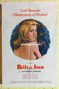 b192 BELLE DE JOUR one-sheet movie poster '68 sexy Catherine Deneuve!
