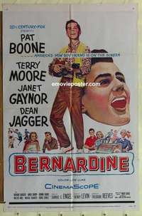 b200 BERNARDINE one-sheet movie poster '57 Pat Boone, Terry Moore