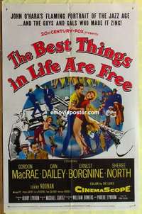 b202 BEST THINGS IN LIFE ARE FREE one-sheet movie poster '56 MacRae