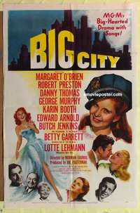 b211 BIG CITY one-sheet movie poster '48 Margaret O'Brien, Preston