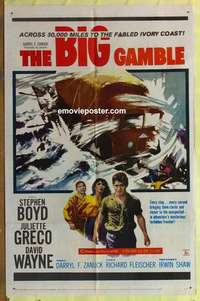 b215 BIG GAMBLE one-sheet movie poster '61 Stephen Boyd