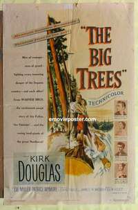 b226 BIG TREES one-sheet movie poster '52 Kirk Douglas, Eve Miller
