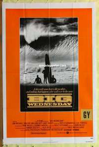 b227 BIG WEDNESDAY int'l one-sheet movie poster '78 great surfing image!