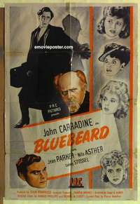 b252 BLUEBEARD one-sheet movie poster '44 John Carradine, Jean Parker