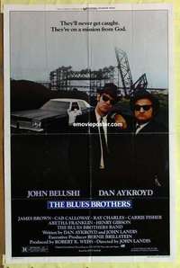 b254 BLUES BROTHERS one-sheet movie poster '80 John Belushi, Dan Aykroyd
