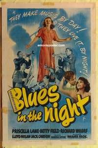 b256 BLUES IN THE NIGHT one-sheet movie poster '41 Priscilla Lane, Field