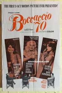 b258 BOCCACCIO '70 one-sheet movie poster '62 Fellini, Loren, Ekberg
