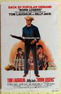 b268 BORN LOSERS one-sheet movie poster R74 Tom Laughlin IS Billy Jack!