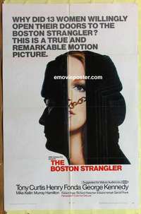 b272 BOSTON STRANGLER one-sheet movie poster '68 Tony Curtis, Henry Fonda