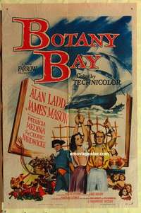 b273 BOTANY BAY one-sheet movie poster '53 Alan Ladd, James Mason