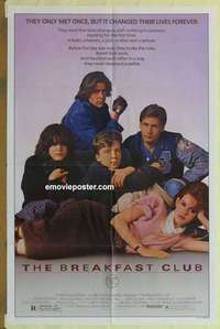 b286 BREAKFAST CLUB one-sheet movie poster '85 John Hughes, cult classic!
