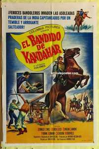 b296 BRIGAND OF KANDAHAR Spanish/U.S. one-sheet movie poster '65 Hammer, Reed