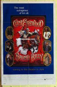 b301 BRONCO BILLY advance one-sheet movie poster '80 Clint Eastwood, Locke