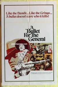 b309 BULLET FOR THE GENERAL one-sheet movie poster '67 spaghetti western!