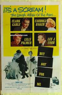 b316 BUT NOT FOR ME one-sheet movie poster '59 Clark Gable, Carroll Baker