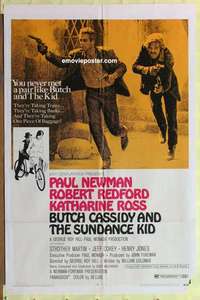 b317 BUTCH CASSIDY & THE SUNDANCE KID one-sheet movie poster '69 Newman