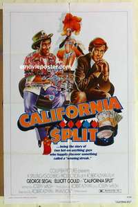 b325 CALIFORNIA SPLIT one-sheet movie poster '74 professional poker!