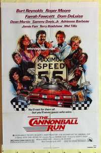 b333 CANNONBALL RUN one-sheet movie poster '81 Burt Reynolds, Roger Moore