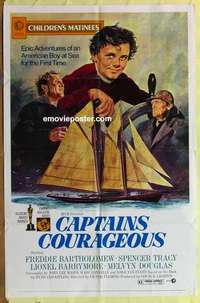 b339 CAPTAINS COURAGEOUS one-sheet movie poster R73 Tracy, Bartholomew