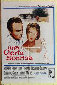 b366 CERTAIN SMILE Spanish/U.S. one-sheet movie poster '58 Brazzi, Joan Fontaine