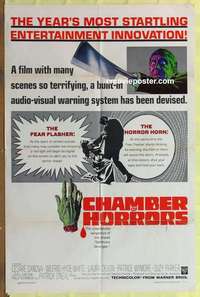 b368 CHAMBER OF HORRORS one-sheet movie poster '66 fear flasher!