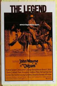 b385 CHISUM one-sheet movie poster '70 big John Wayne, Forrest Tucker