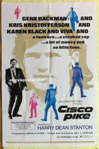 b391 CISCO PIKE one-sheet movie poster '71 Gene Hackman, Kristofferson