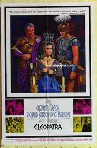 b398 CLEOPATRA one-sheet movie poster '64 Elizabeth Taylor seated!