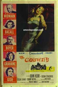 b405 COBWEB one-sheet movie poster '55 Richard Widmark, sexy film noir!