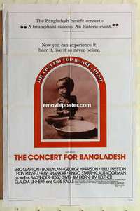 b423 CONCERT FOR BANGLADESH one-sheet movie poster '72 George Harrison