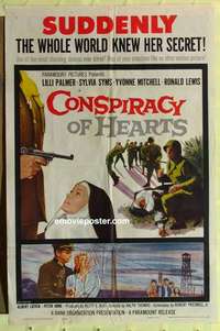 b428 CONSPIRACY OF HEARTS one-sheet movie poster '60 Lili Palmer, Syms