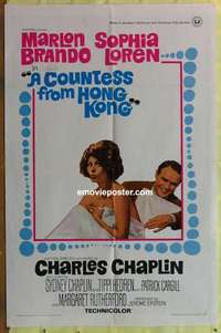 b442 COUNTESS FROM HONG KONG one-sheet movie poster '67 Chaplin, Brando