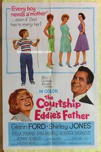 b446 COURTSHIP OF EDDIE'S FATHER one-sheet movie poster '63 Glenn Ford