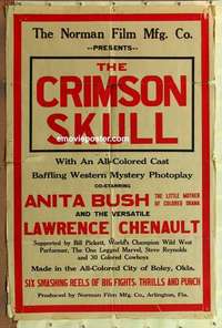 b455 CRIMSON SKULL one-sheet movie poster '23 Anita Bush, colored cowboys!