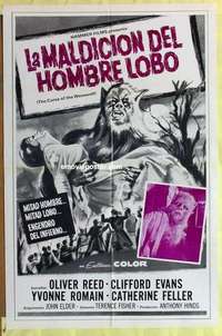 b463 CURSE OF THE WEREWOLF Spanish/U.S. one-sheet movie poster R70s Oliver Reed