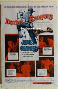 b475 DARBY'S RANGERS one-sheet movie poster '58 James Garner, Jack Warden