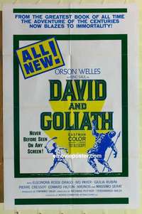 b484 DAVID & GOLIATH one-sheet movie poster '61 Orson Welles, Drago