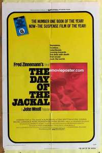 b492 DAY OF THE JACKAL one-sheet movie poster '73 Fred Zinnemann