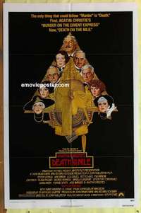 b506 DEATH ON THE NILE one-sheet movie poster '78 Peter Ustinov, Amsel art!