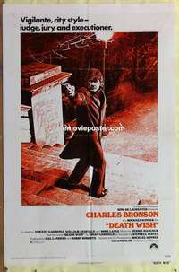b508 DEATH WISH one-sheet movie poster '74 Charles Bronson, Michael Winner