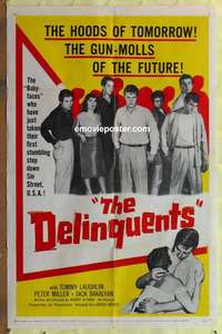 b513 DELINQUENTS one-sheet movie poster '57 pre-Billy Jack Tom Laughlin!