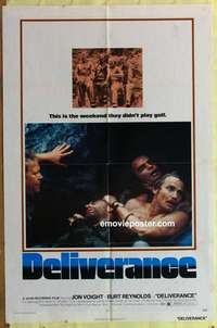 b514 DELIVERANCE one-sheet movie poster '72 Jon Voight, Burt Reynolds