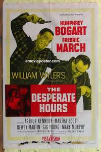 b521 DESPERATE HOURS one-sheet movie poster '55 Humphrey Bogart