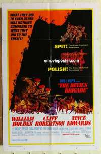 b528 DEVIL'S BRIGADE one-sheet movie poster '68 William Holden, Rennie