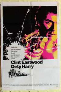 b542 DIRTY HARRY one-sheet movie poster '71 Clint Eastwood classic!