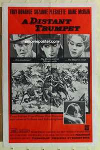 b544 DISTANT TRUMPET military one-sheet movie poster '64 Donahue, Pleshette