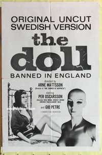 b555 DOLL one-sheet movie poster '64 wild Swedish sex fantasy!